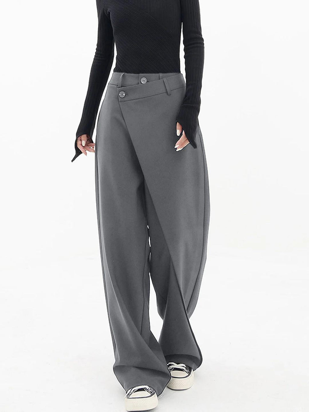 LM | Trendy asymmetric trousers with wide legs
