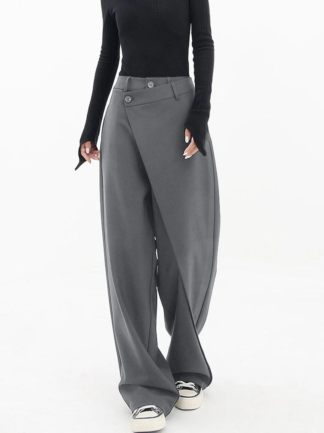 LM | Trendy asymmetric trousers with wide legs