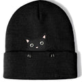 Cat Embroidery Cute Cat Knitted Hat elevenforest