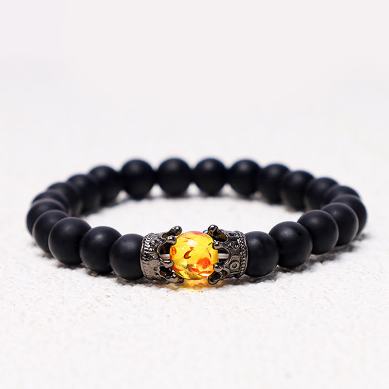 Buddha Stones Natural Stone King&queen Crown Healing Energy Beads Couple Bracelet