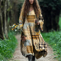 Women's Vintage Bohemian Floral Patch Dress artswardrobe