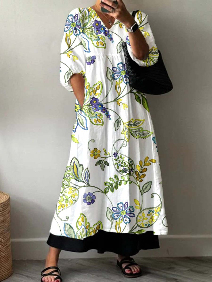 Women's Resort Style Patterned Cotton Dress