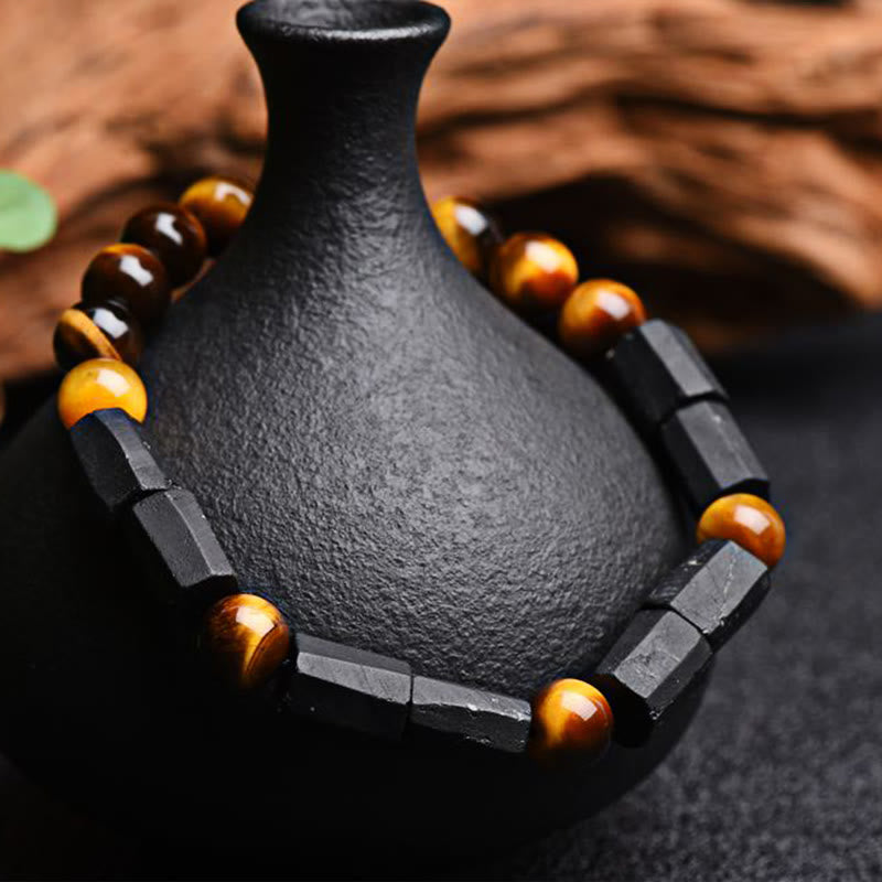 8mm Black Tourmaline Tiger Eye Protection Bracelet