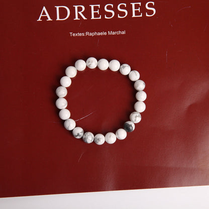 8mm Howlite Beaded Spiritual Bracelet for Healing
