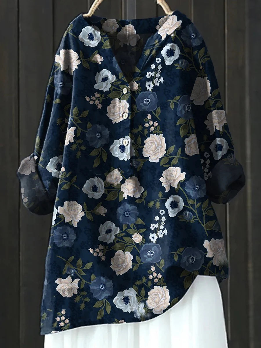Women's Floral Art Print Casual Shirt