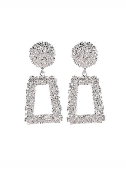 Geometric Hollow Color Drop Earrings