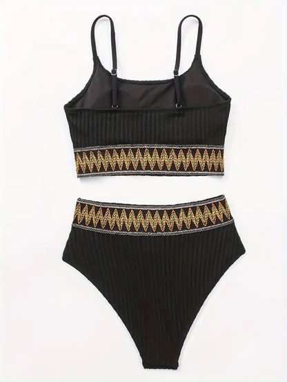 Seraphina® | Ribbed Bikini Top and High Waist Briefs