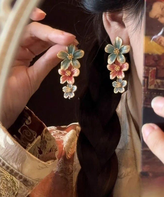 Rainbow Metal Alloy Drip Glaze Drop Earrings