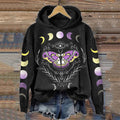 Non-binary Flag Mystical Moth Gradient Moon Phase Hoodie