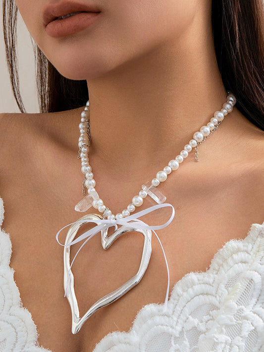 Beaded Heart Shape Dainty Necklace Necklaces Accessories