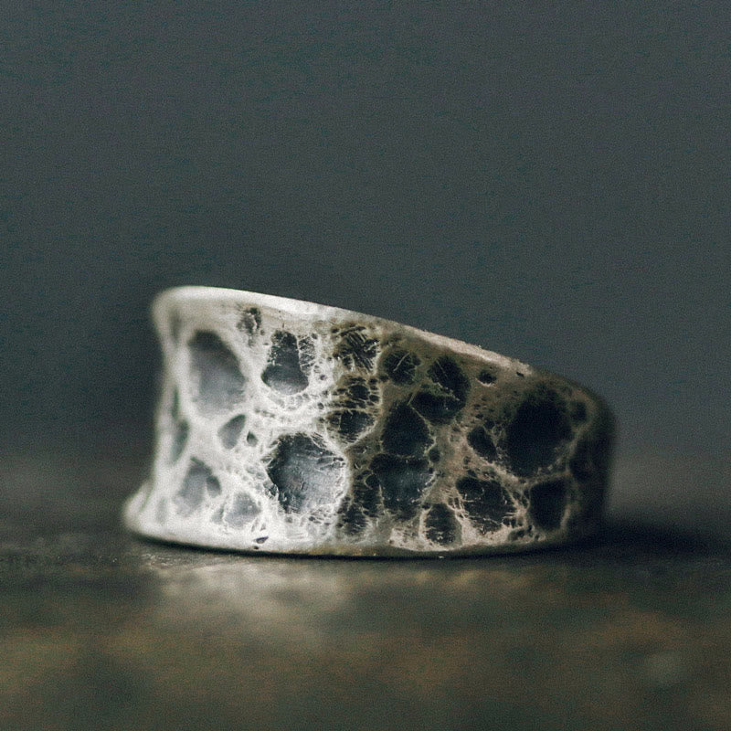 925 Sterling Silver Adjustable Protection Ring With Bump Texture