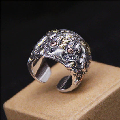925 Sterling Silver Kui Cattle Protection Adjustable Spiritual Ring