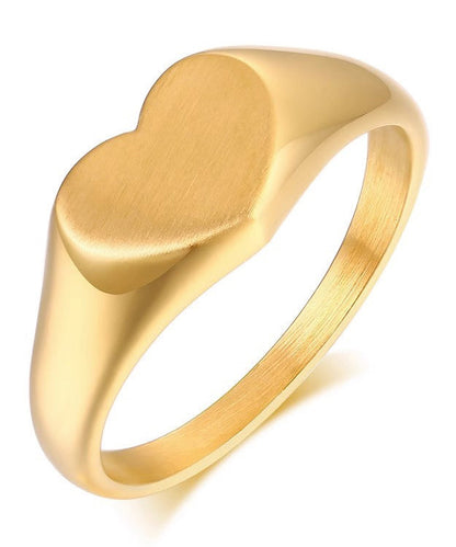 Unique Gold Smooth Love Rings