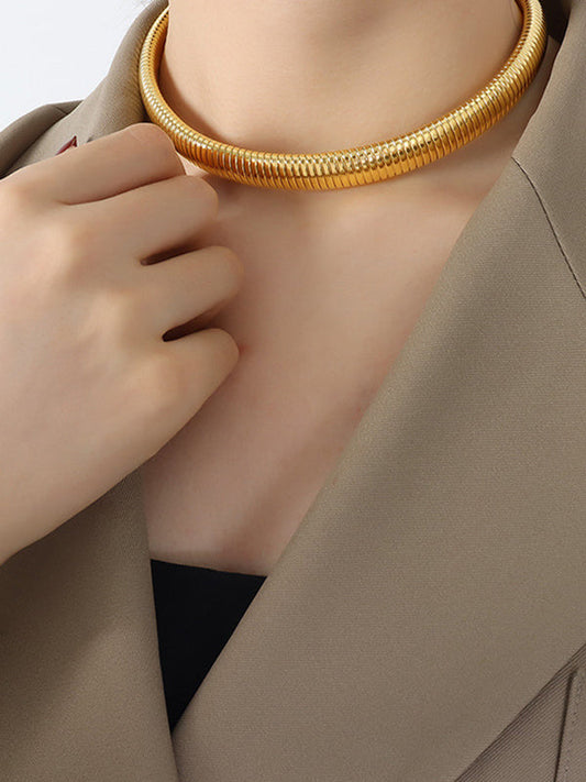 Pleated Color Dainty Necklace Necklaces Accessories