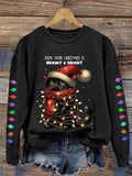 Women's Hope Your Christmas Is Meowy And Bright Casual Sweatshirt elevenforest