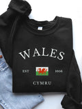 Comstylish Men's Cymru Welsh Flag Print Cozy Sweatshirt
