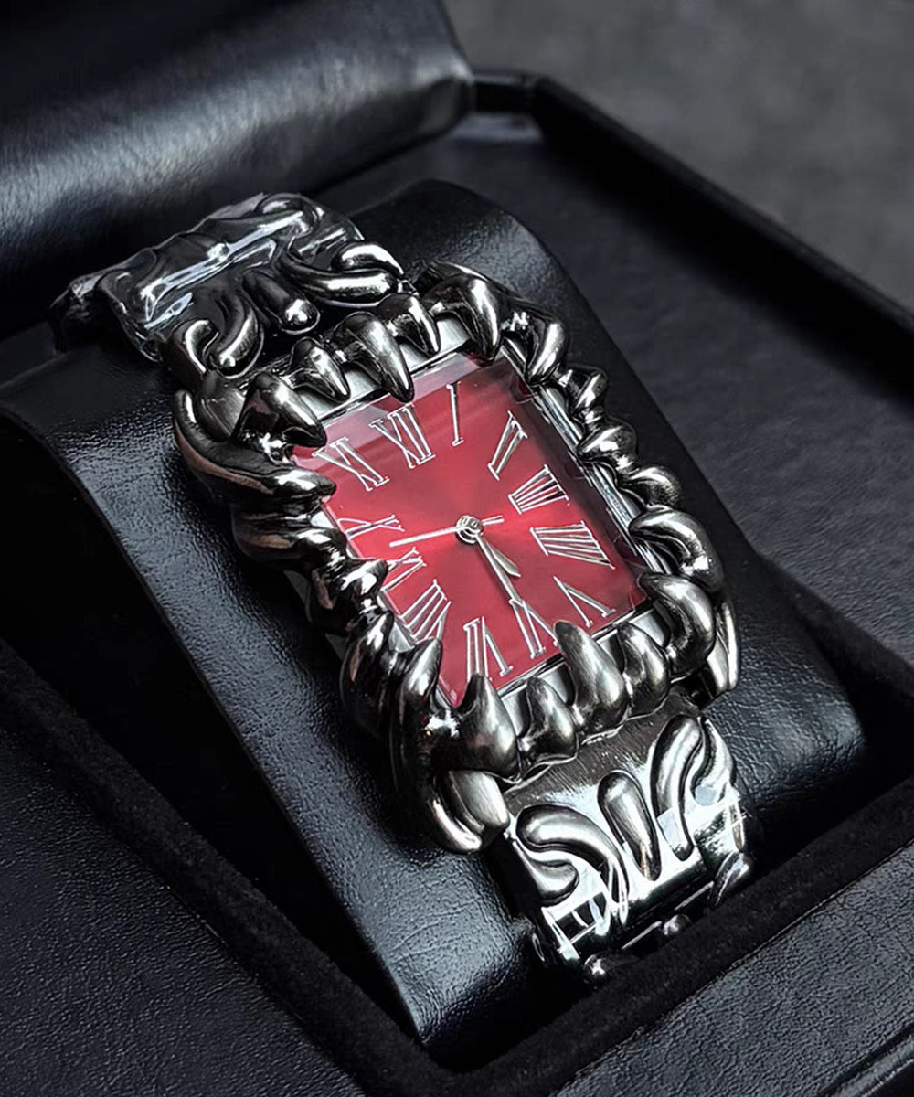 Red Stainless Steel Waterproof Machinery Watches