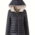 LM | Warm puffer jacket with zipper and faux fur lining