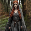 Vintage Viking Tribal Celtic Knot V Neck Long Sleeve Midi Dress artswardrobe