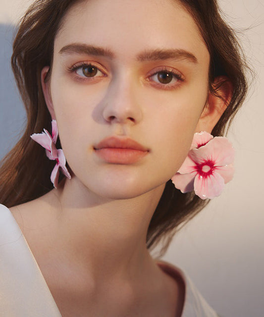 Exaggeration Pink Oversize Alloy Stud Earrings
