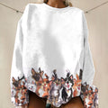 Vintage Cat Pattern Comfortable Women's Sweatshirt elevenforest