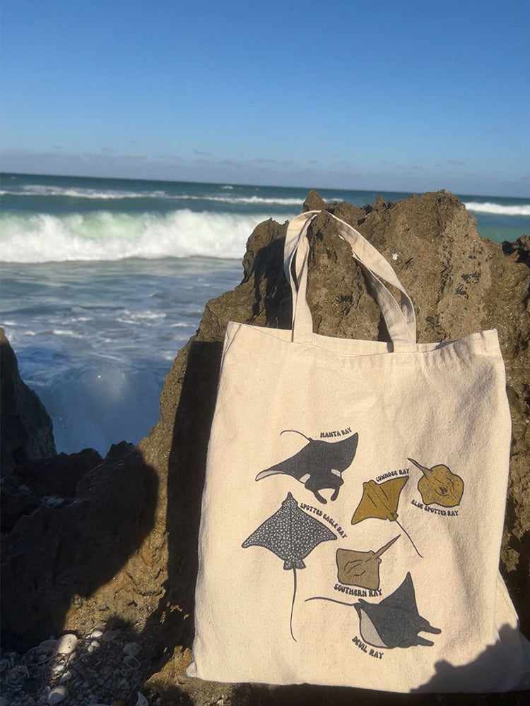 Manta Ray Art Print Casual Versatile Canvas Bag