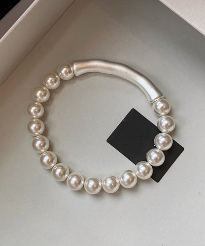 White Bamboo Joint Pearl Bracelet