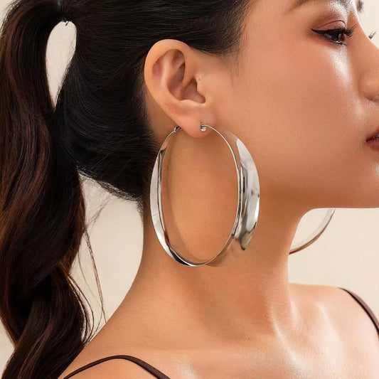Silk Metal Geometry Drop Earrings