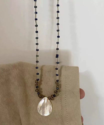 Stainless Steel Shell Beading Pendant Necklace