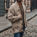 Men's Vintage Hand-knitted Jacquard Cardigan Sweater artswardrobe