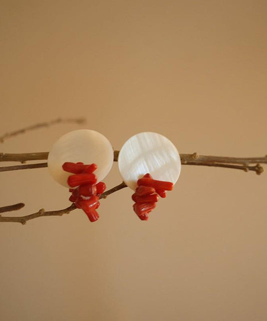 Colorblock Alloy Shell Stud Earrings