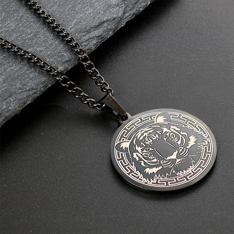 Titanium Steel Spiritual Protection Pendant Necklace