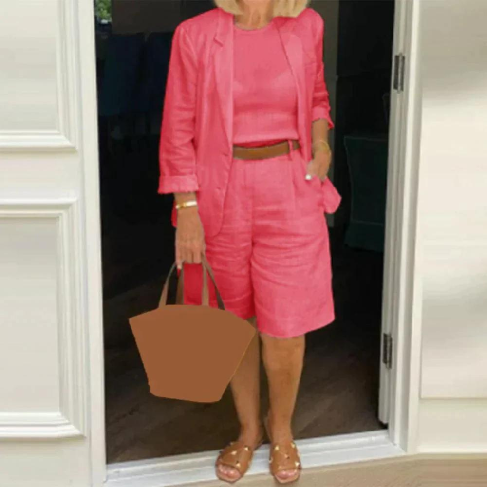 LM | Luxurious jacket and shorts set for women