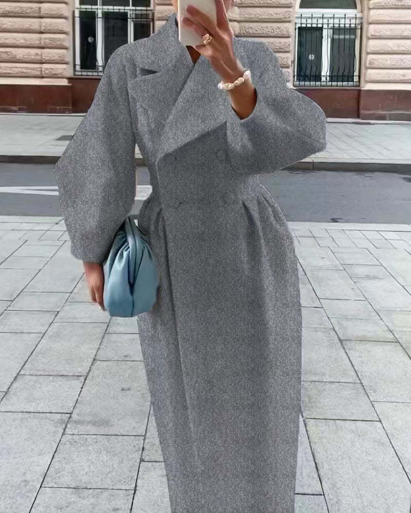 LM | Vintage wool coat with lantern sleeves and turn-ups