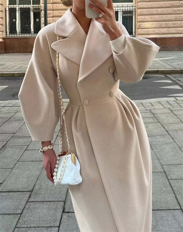 LM | Vintage wool coat with lantern sleeves and turn-ups