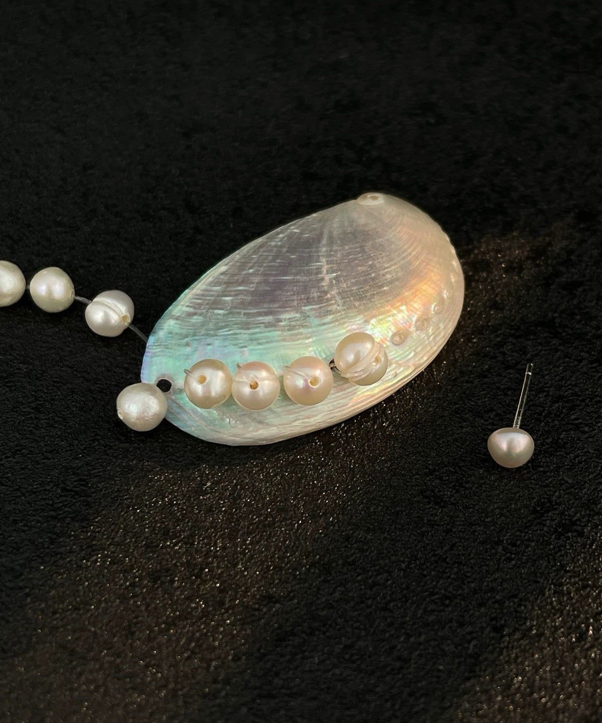 Beach White Copper Shell Pearl Tassel Drop Earring