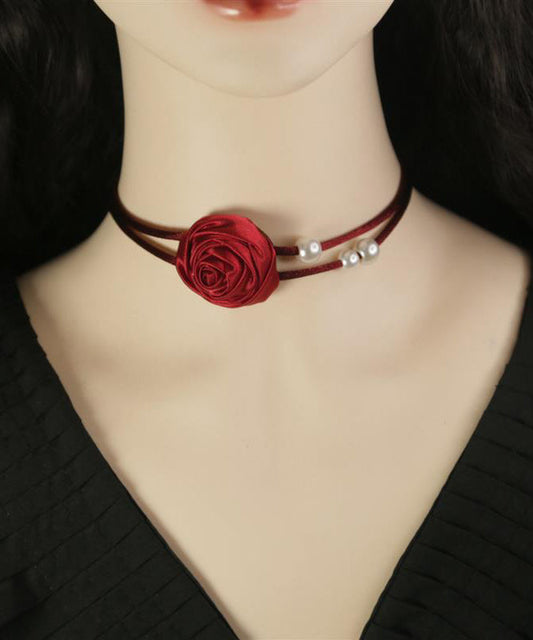 Mulberry Silk Alloy Pearl Princess Necklace Yu019