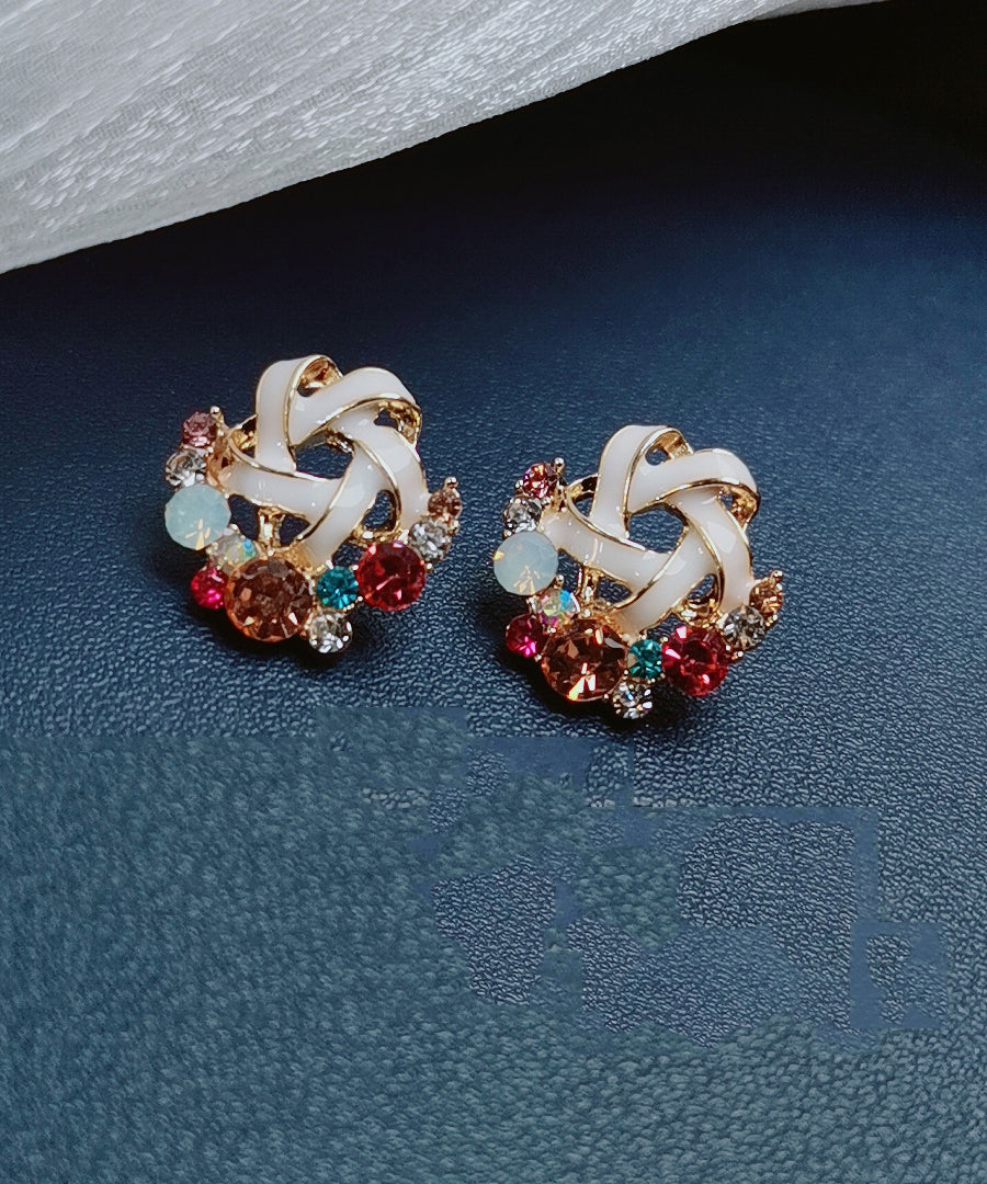 Rainbow Overgild Zircon Stud Earrings