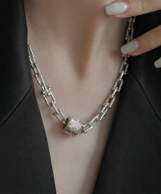 Silk Sterling Silver Chain Pendant Necklace Gh1030