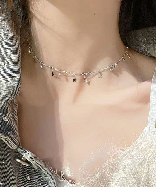 Silk Zircon Star Princess Necklace Kx1045