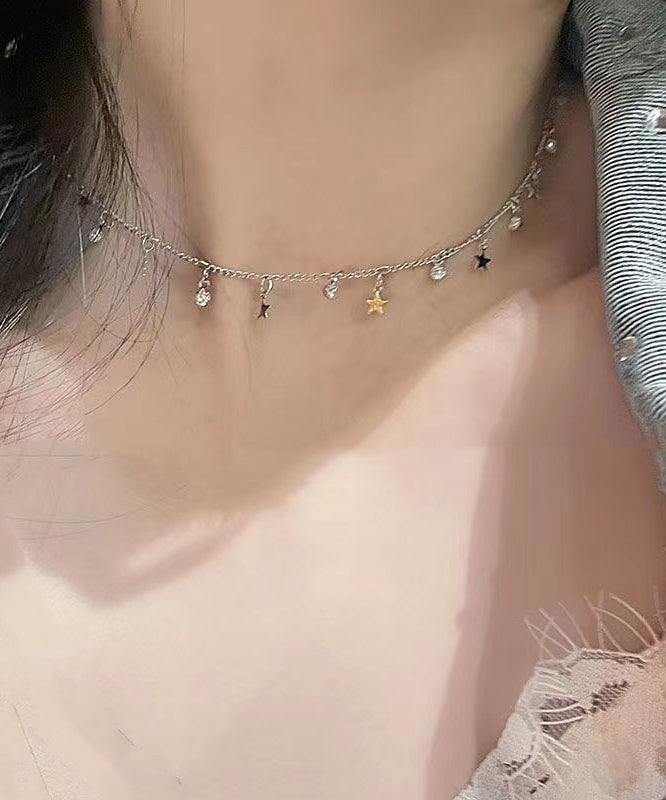Silk Zircon Star Princess Necklace Kx1045