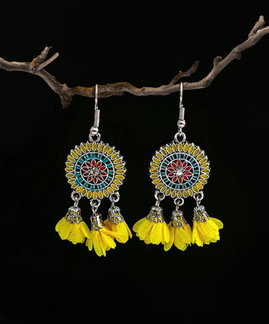 Yellow Sterling Silver Tassel Drop Earrings