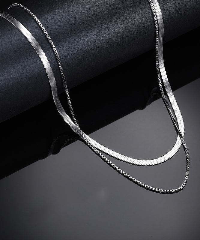 Boutique Silk Stainless Steel Two Piece Set Necklace Mm085
