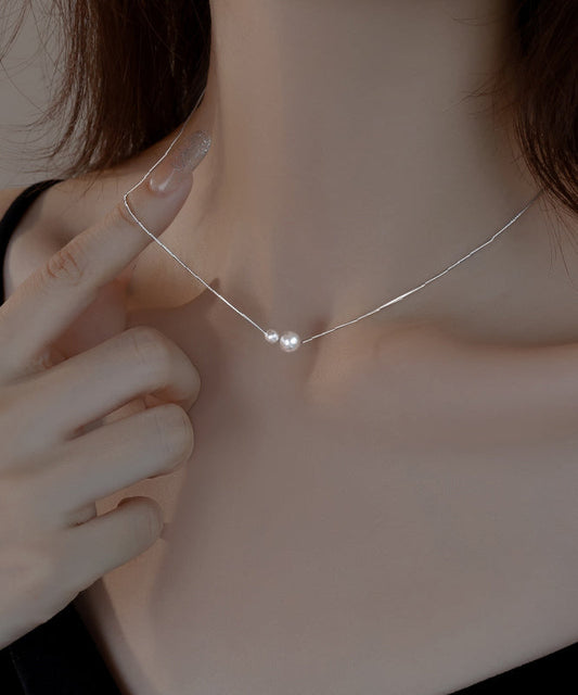 Boutique Silk Sterling Silver Pearl Necklacefine Silk Sterling Silver Broken Silver Gypsophila Necklace Et002