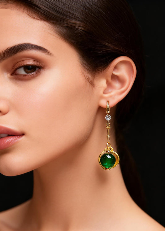 Boutique Turquoise Blessed Bowl Gilding Drop Earrings