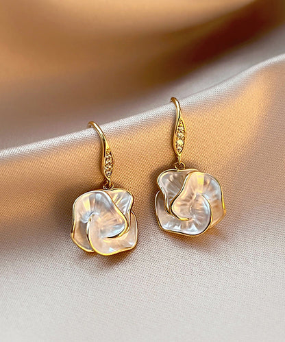 Brief Gold Copper Overgild Drop Earrings Kx1039