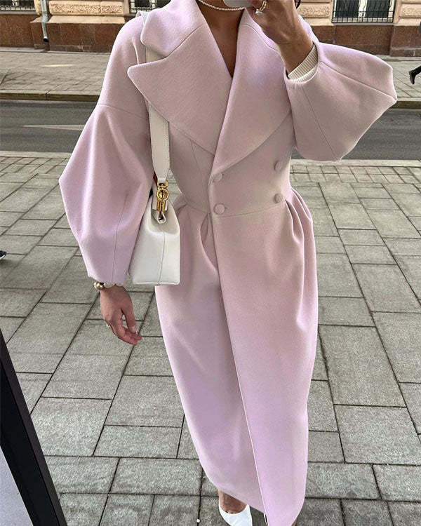 LM | Vintage wool coat with lantern sleeves and turn-ups