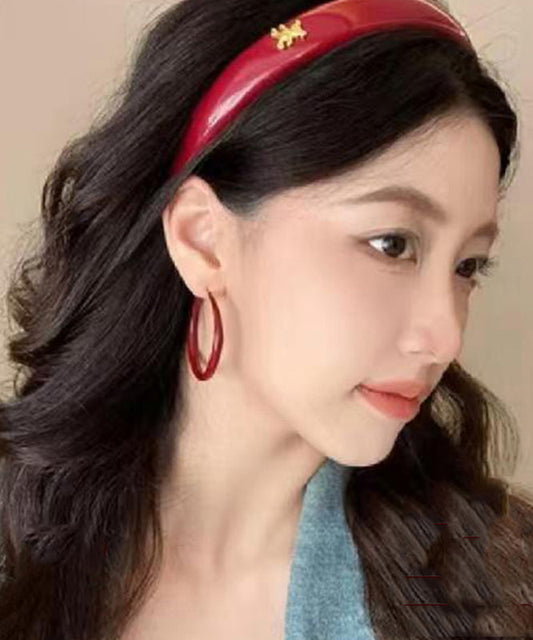 Red Sterling Silver Hoop Earrings