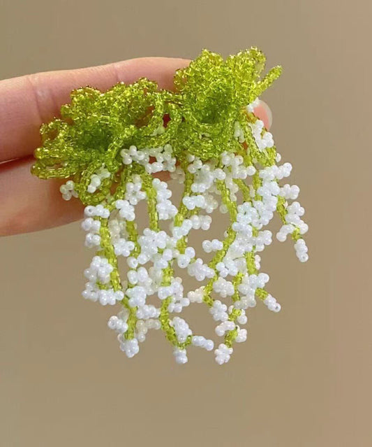 Colorblock Beading Tassel Drop Earrings