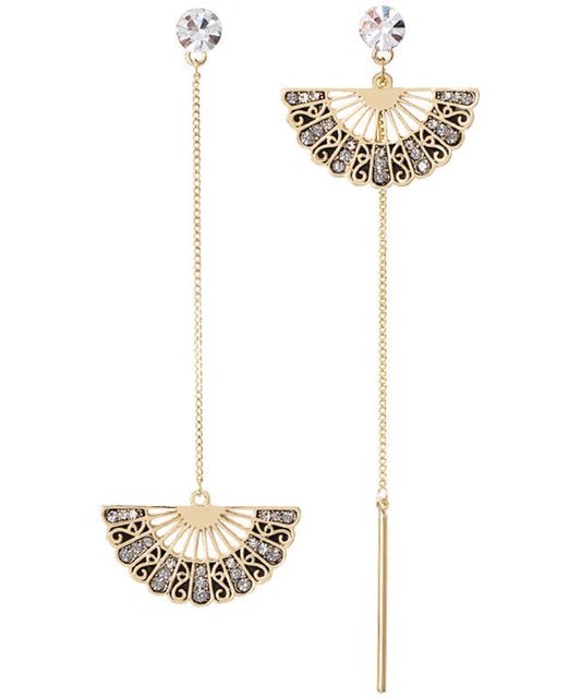 Copper Gold Plated Crystal Drop Earrings